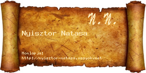 Nyisztor Natasa névjegykártya